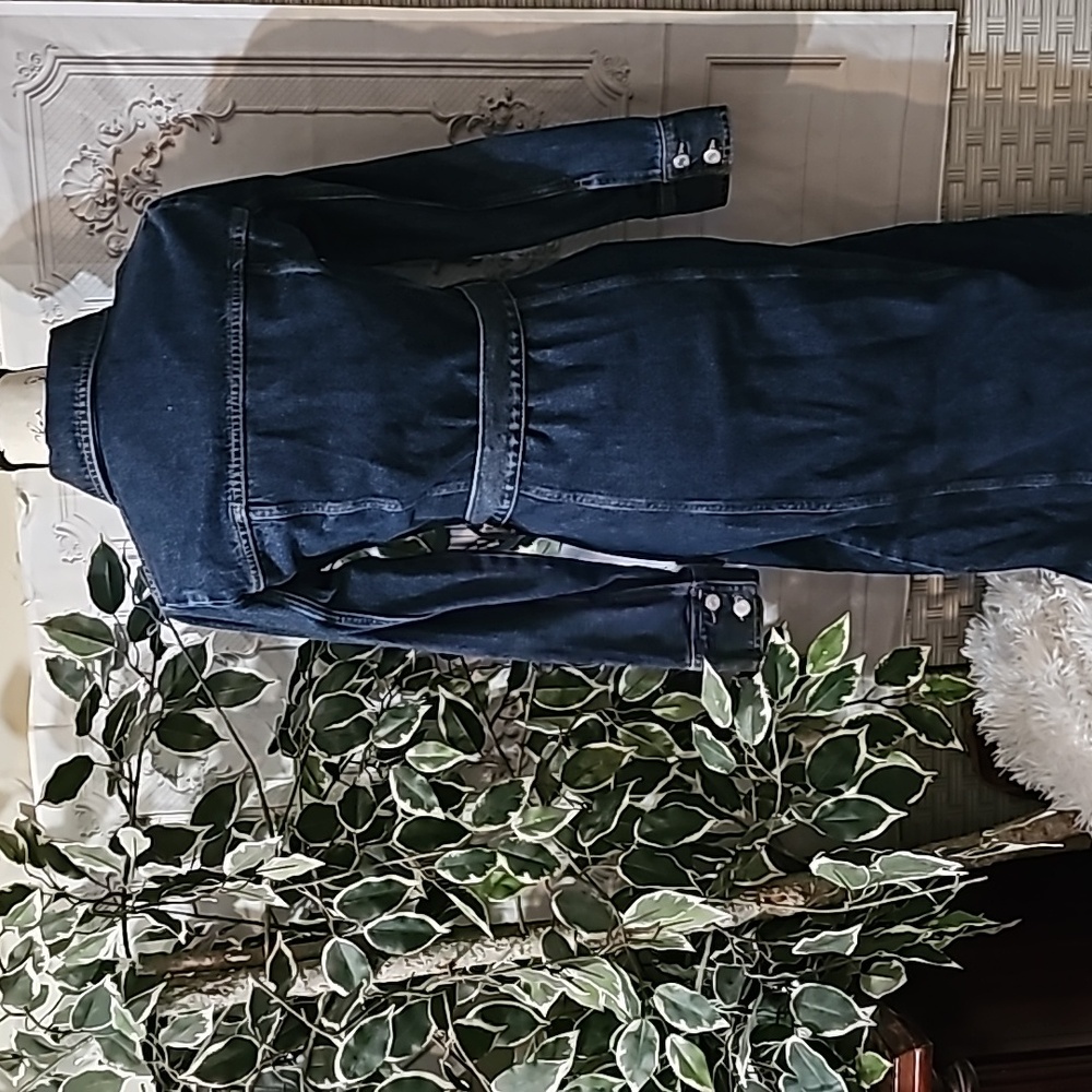 Zara Belted Button Front Denim Dress XS - Picture 9 of 15
